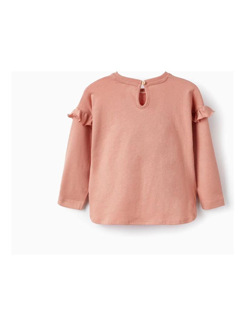 T shirt à manches longues en coton pour bébé fille 'Love' manches longues ACE CLUBS Rose