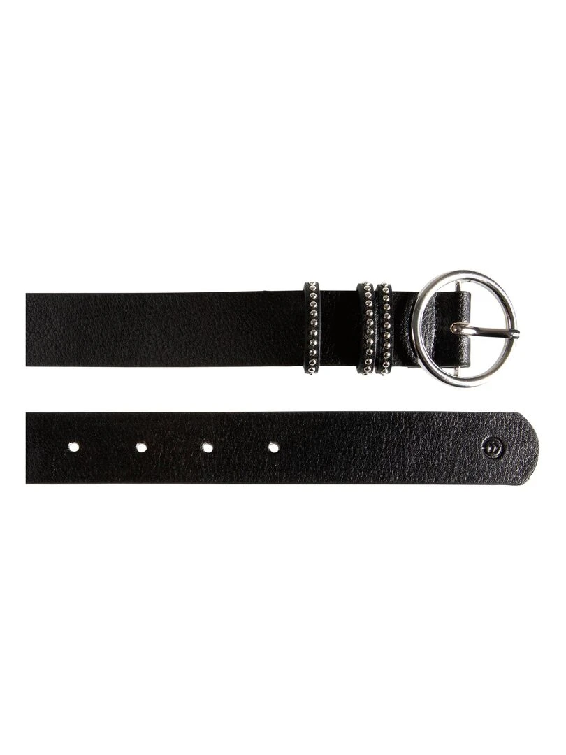 Ceinture Femme ronde grainée Noir Noir