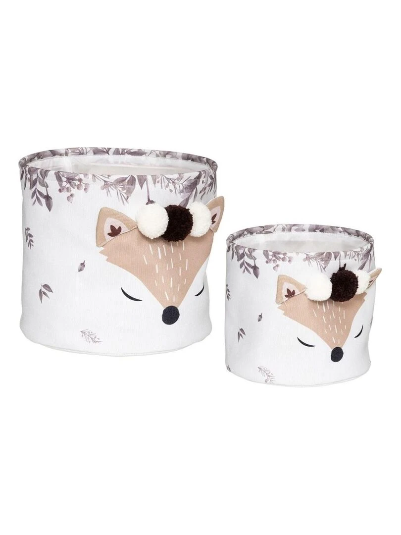 Lot de 2 bacs de rangement Renard Blanc