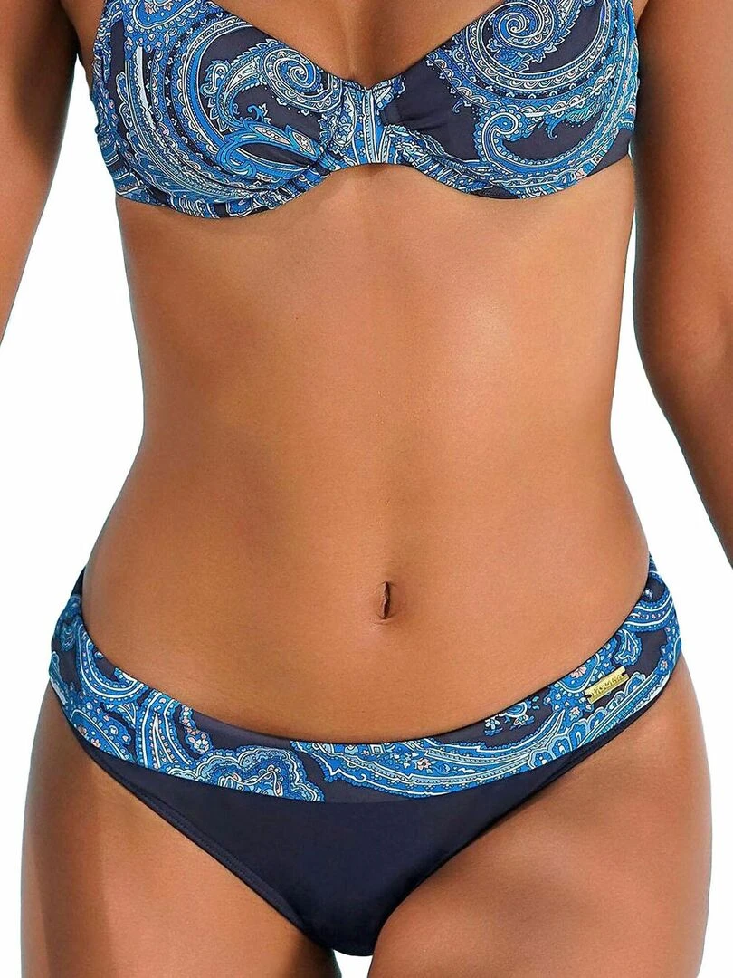 Bas maillot slip de bain ceinturé Boho Multicolore