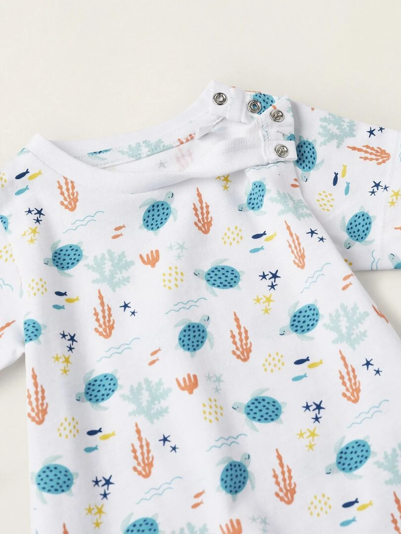 T shirt à manches courtes avec motif pour nouveau né 'Ocean' manches courtes  NATURE TAKEOVER   Blanc