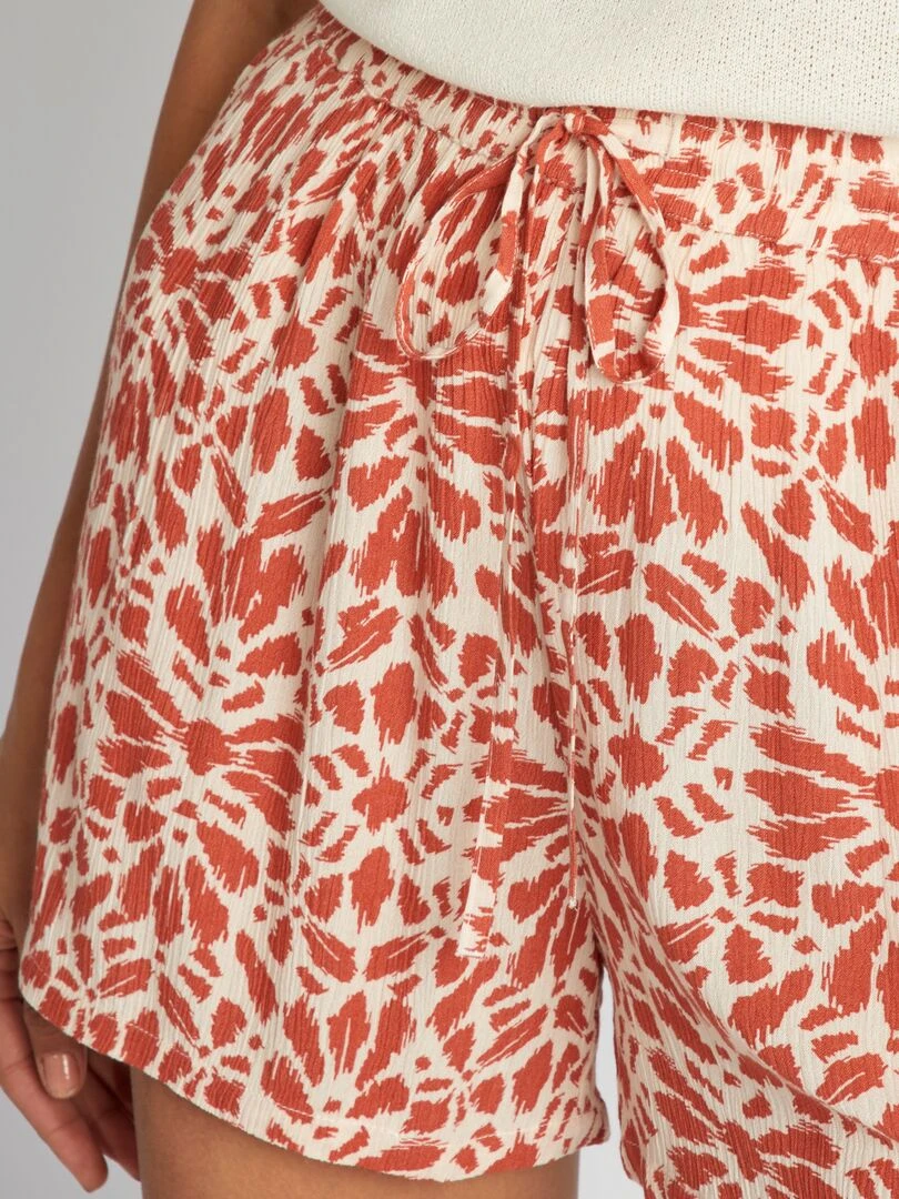 Short élastique en crêpe   Rouge