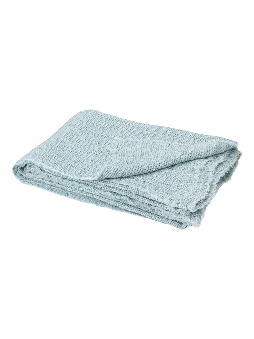 Plaid en 100% lin Jade Bleu céladon