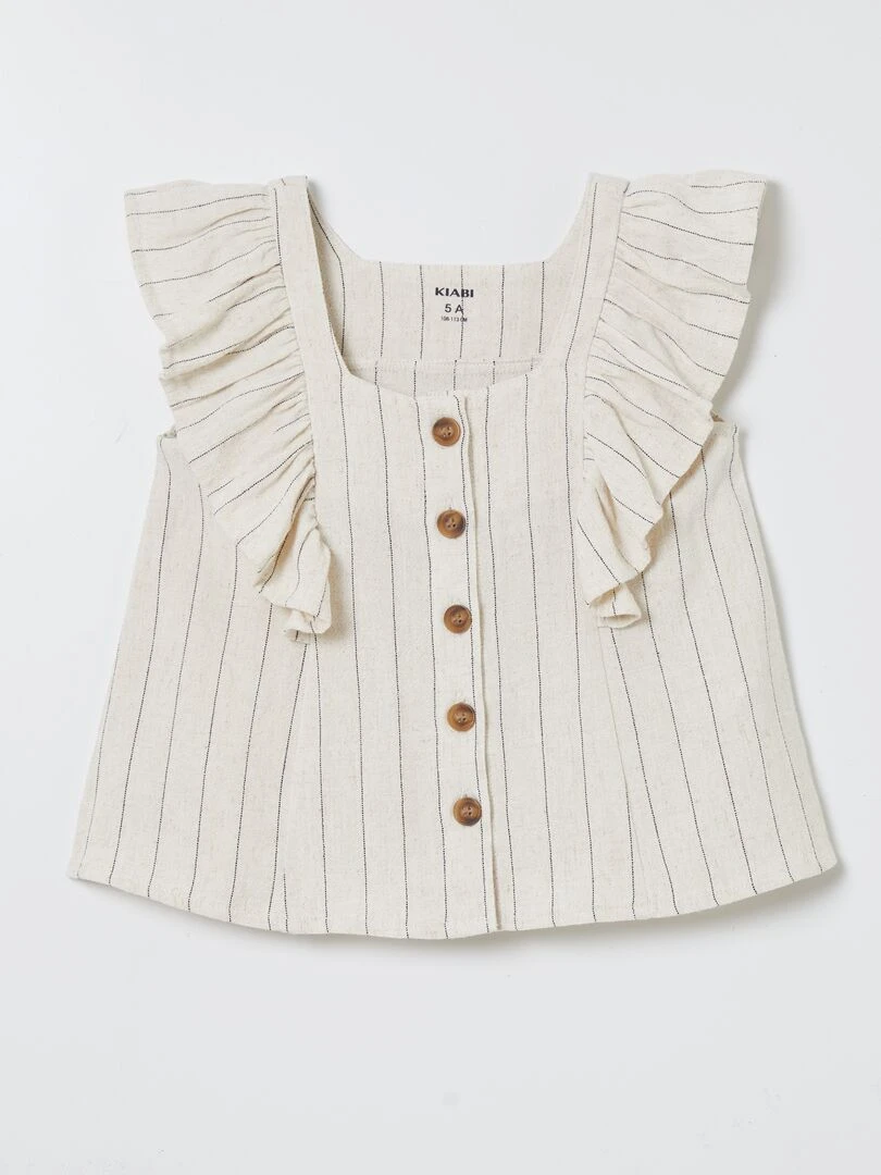 Top léger à volants BEIGE