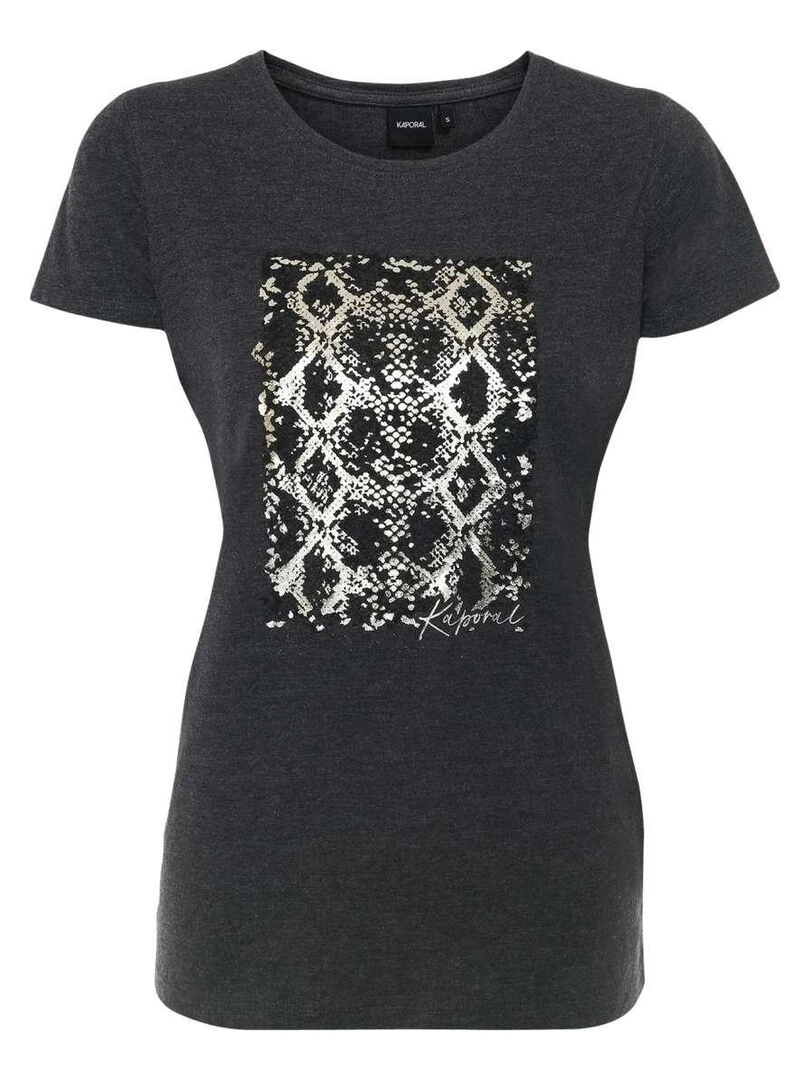 KAPORAL T shirt col rond droit gris anthracite