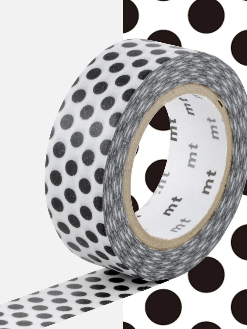 Masking tape à pois   Noir   1 5 cm x 7 m   N/A