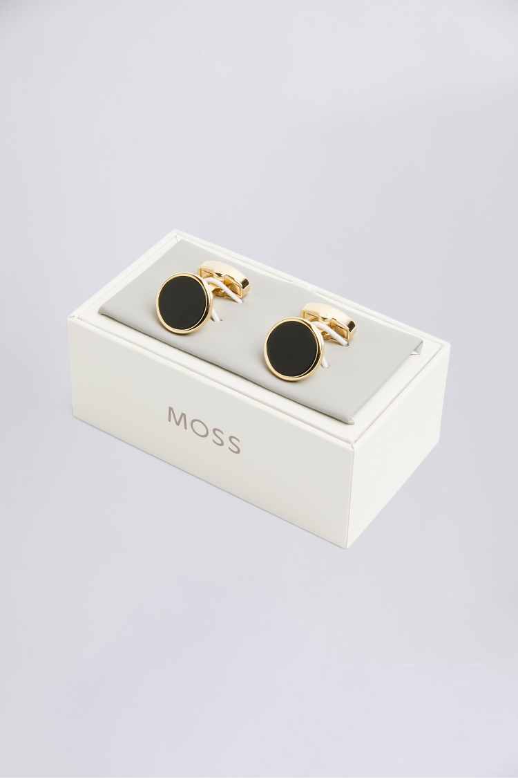 Gold Onyx Cufflinks Buy Online at Moss