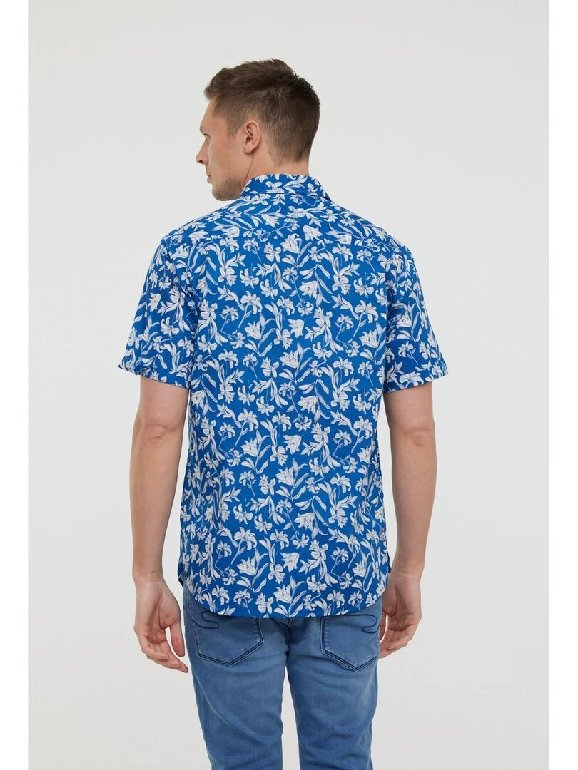 Lee Cooper   Chemise manches courtes coton regular DIEZ MC   Bleu céladon