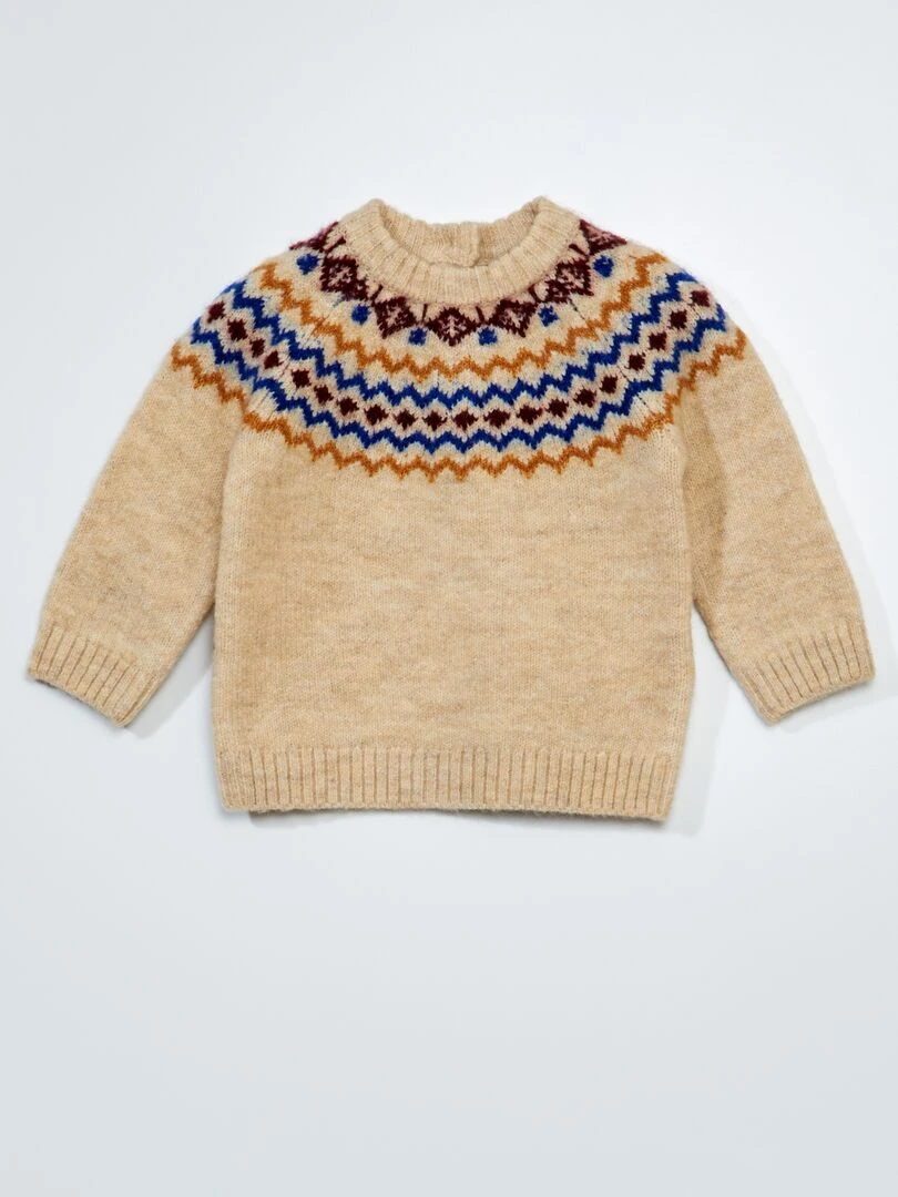 Pull en maille tricot Ecru