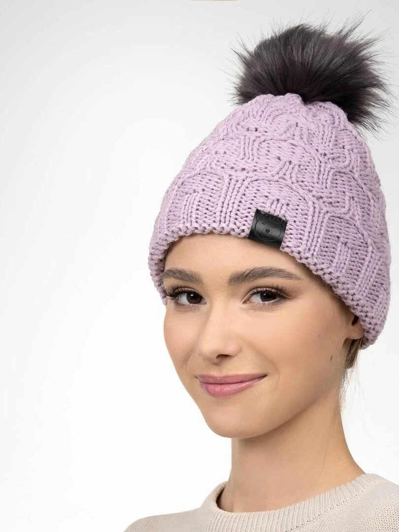 Ensemble Snood Bonnet Maribel   Made in UE   Mauve lilas