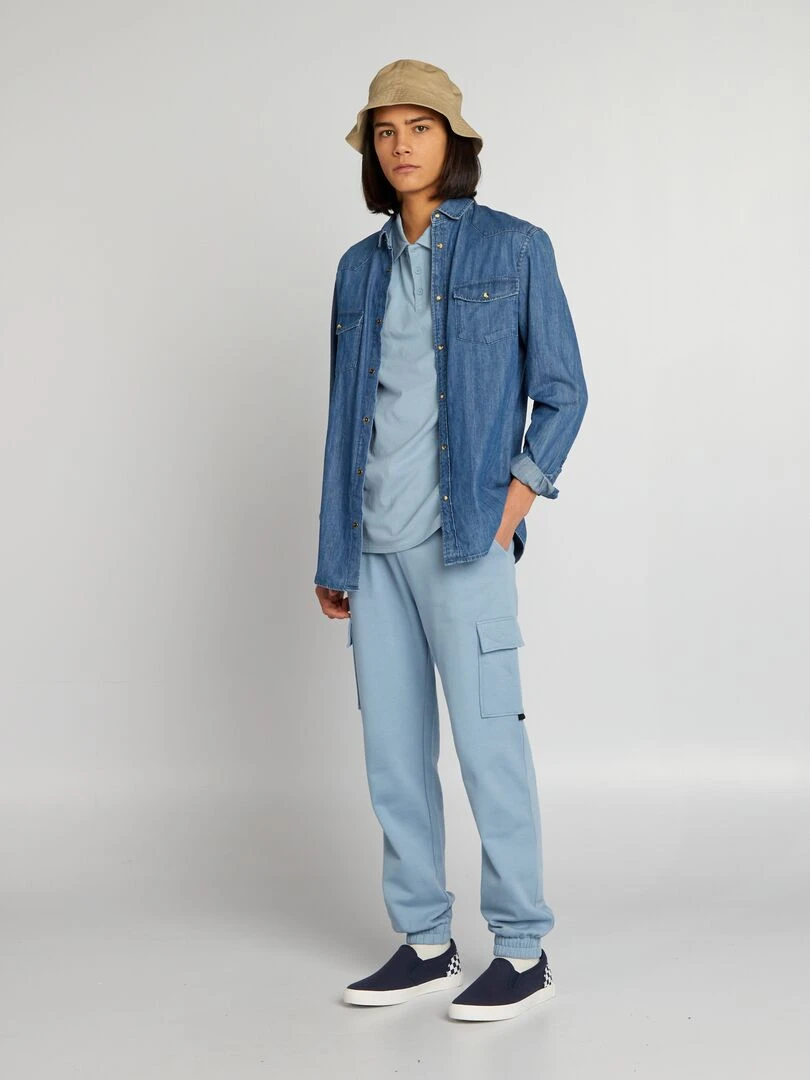Pantalon de jogging style cargo Bleu ciel