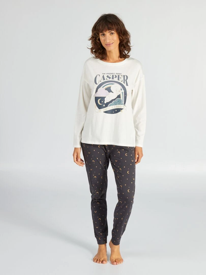 Ensemle pyjama 'Casper'   2 pièces   Blanc/marine