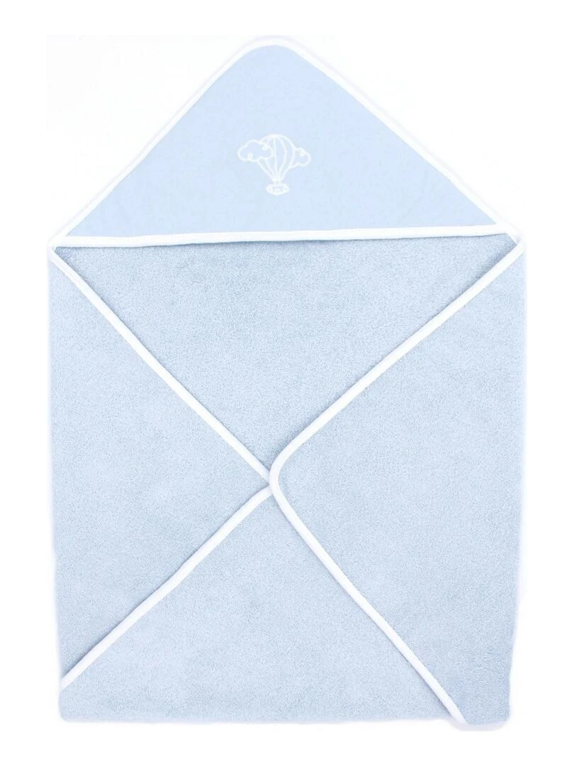 Cape de Bain Bébé 100% Coton Bio Couleur bébé 100% coton biologique Bleu clair