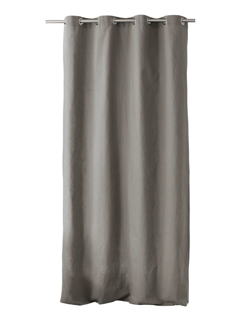 Rideau coloré en pur coton 8 œillets Gris clair