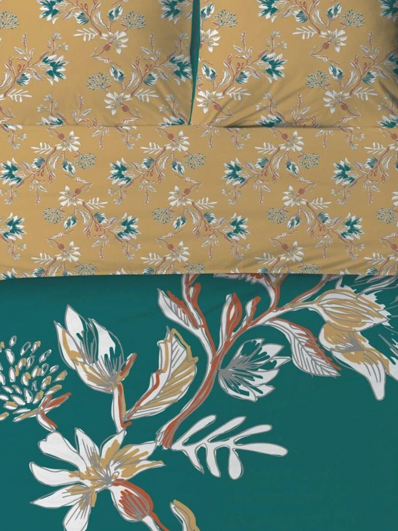 Housse de couette 240x260 cm + 2 taies d'oreiller 100% Coton 57 fils Motueka   Vert