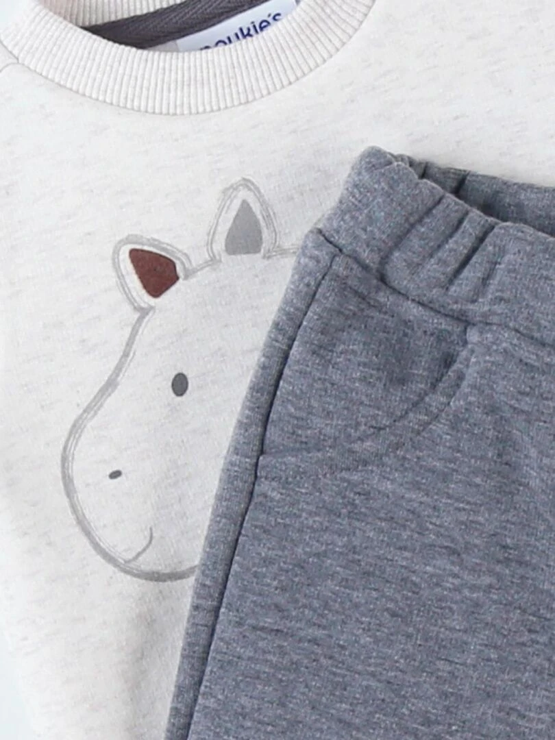 Set sweat + jogging Stegi  chiné/anthracite chiné   Noukie's   Beige