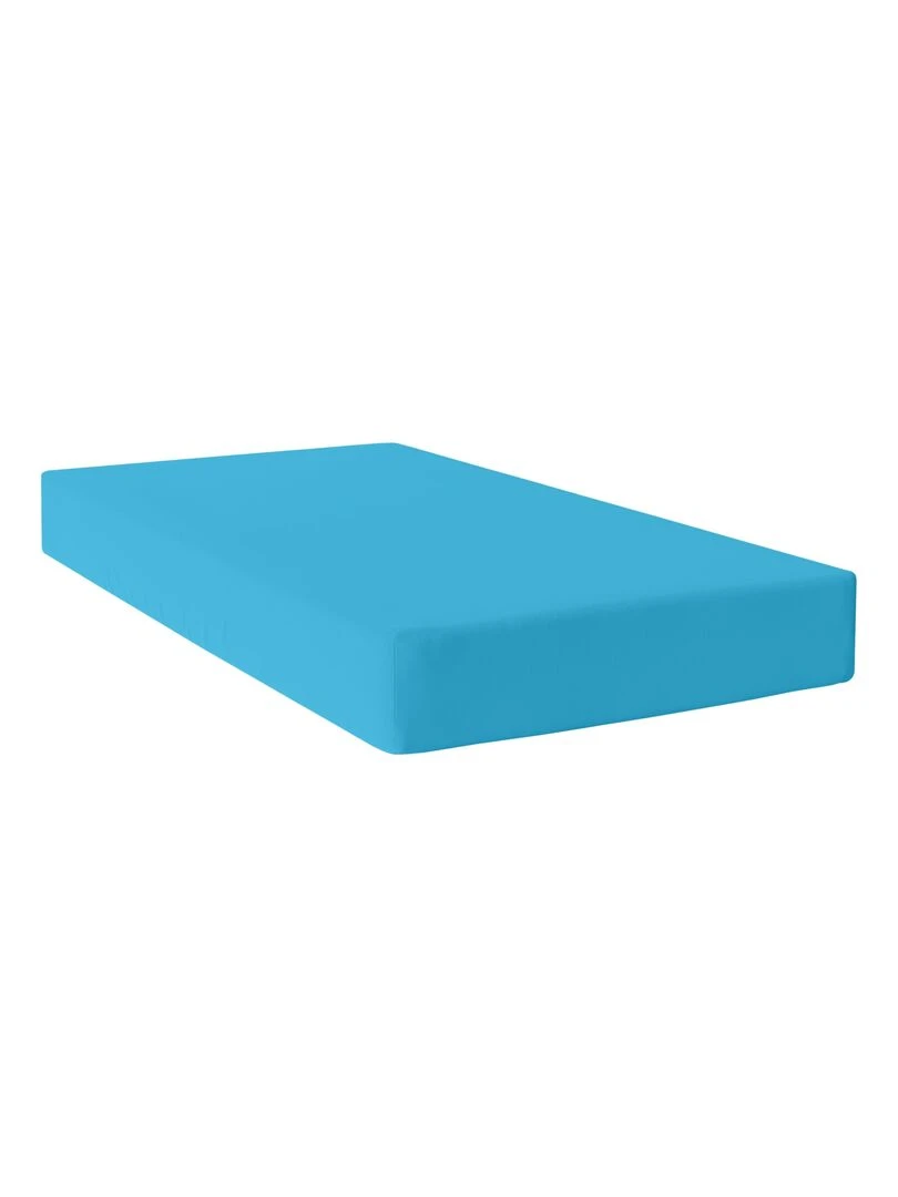 Drap housse Basic "Happyfriday"   Bleu turquoise