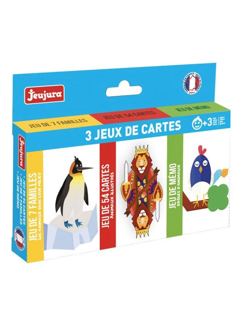 Coffret 3 Jeux De Cartes : 54 Cartes 7 Familles Memo N/A