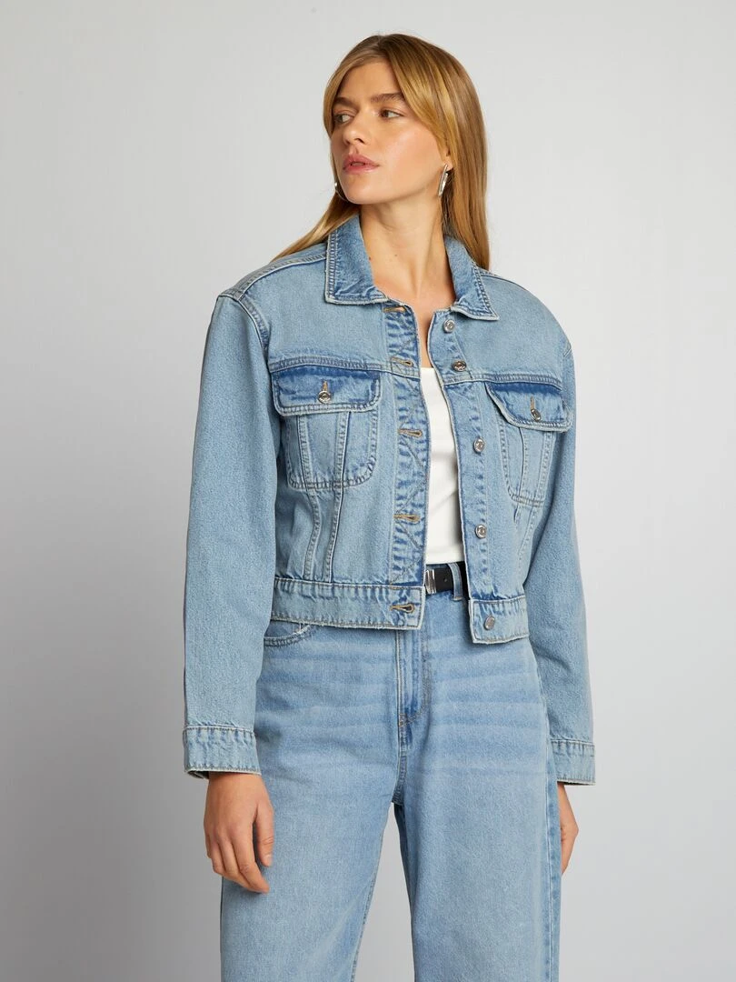 Veste courte en jean   Triple stone
