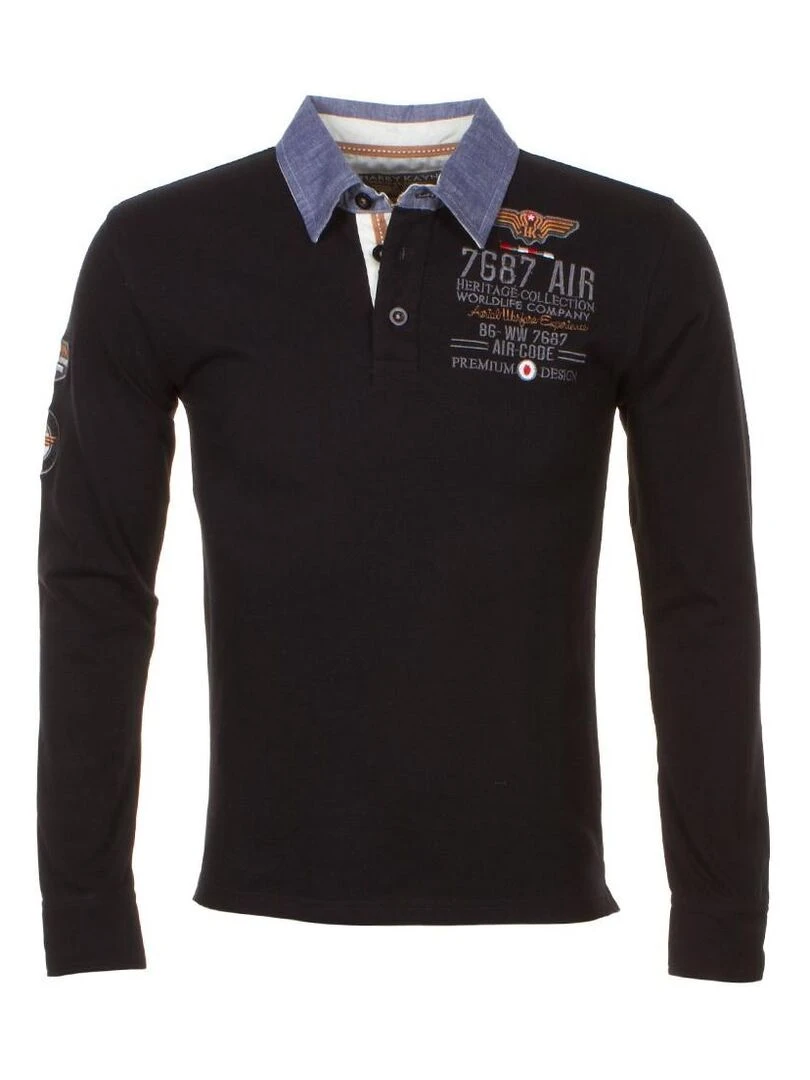 Polo manches longues homme CORIDOR HARRY KAYN Noir Noir