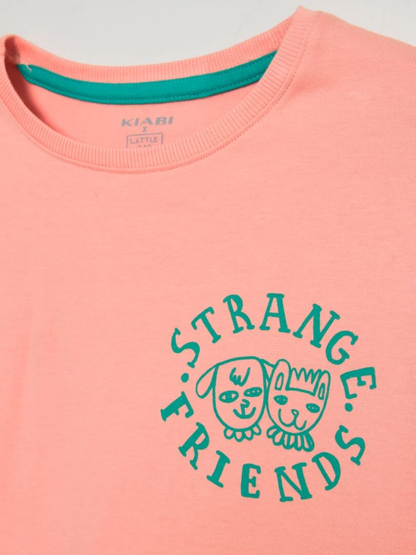 Tee shirt à col rond X Little Bad Wolf   Rose
