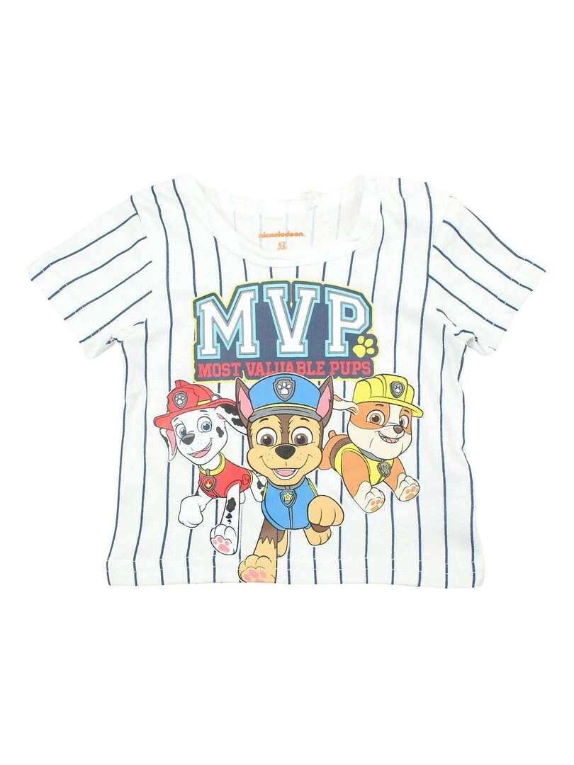 Paw Patrol Ensemble T shirt short bébé garçon Imprimé La Pat' Patrouille Bleu