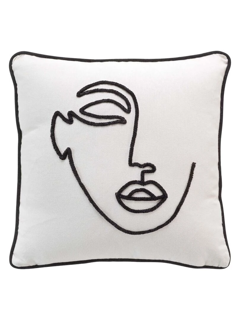 Housse de Coussin fantaisie demy 40 x 40 cm Blanc
