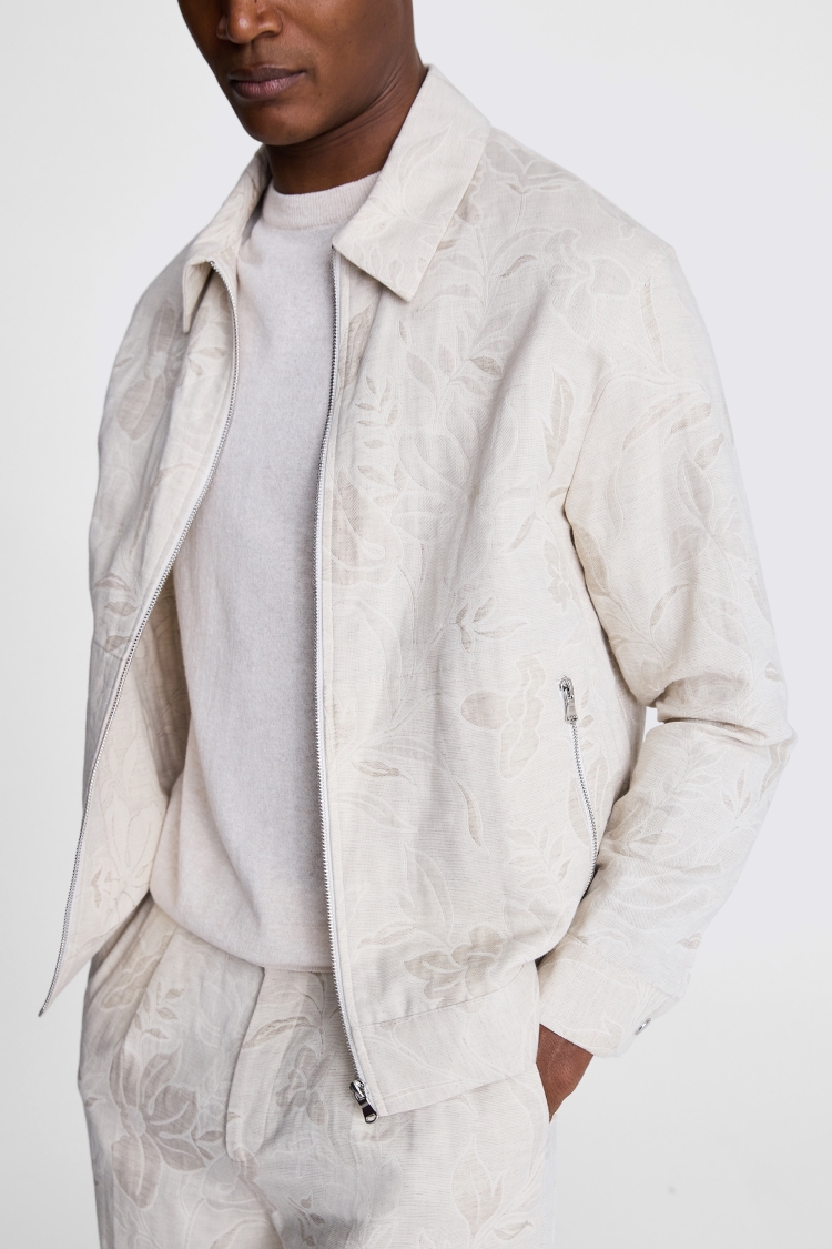 Oatmeal Floral Zip Bomber   Buy Online at Moss