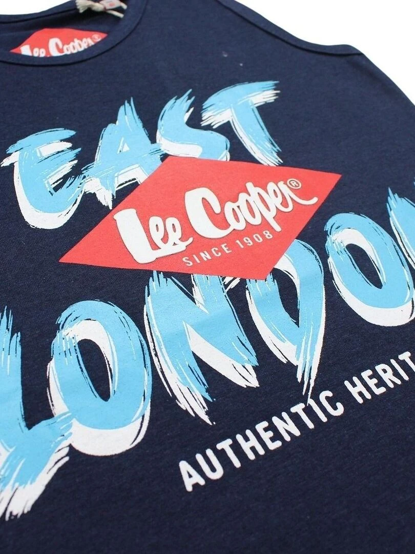 Lee Cooper   T shirt garçon imprimé logo en coton   Bleu marine