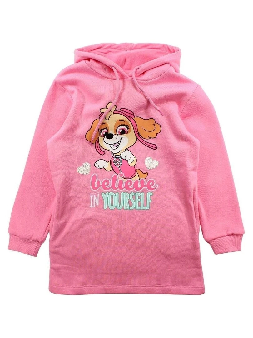 La Pat' Patrouille Sweat fille imprimé La Pat' Patrouille en coton Rose