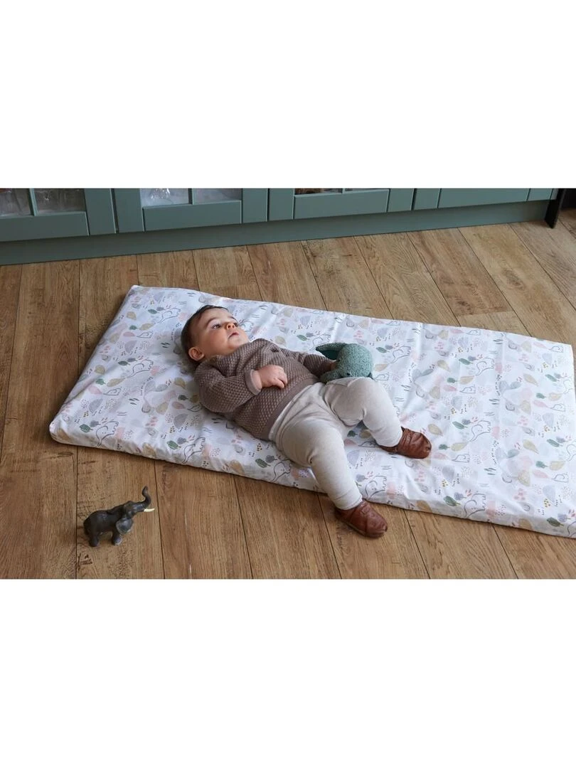 Tinéo   Matelas nomade 60x120cm Savane   Blanc Beige