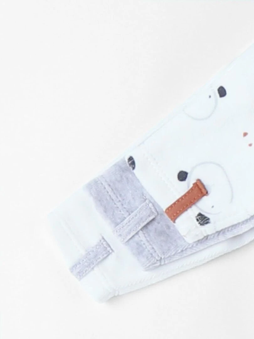 Set de 3 pyjamas ours 1 pièce  écru/gris chiné   Noukie's   Blanc