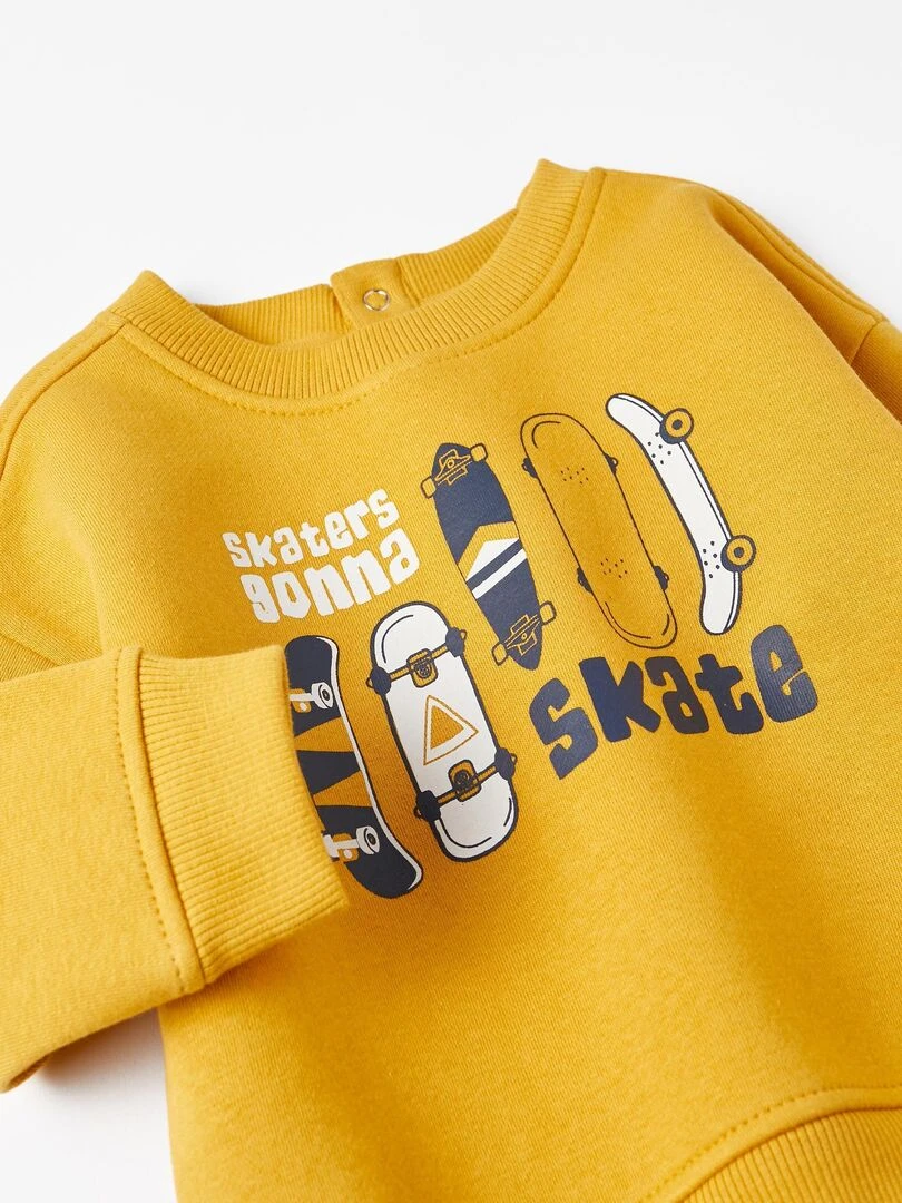Pull en maille pour bébé garçon 'Skaters Gonna Skate'  Skater's’ Dictionary   Jaune foncé