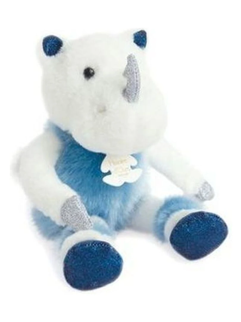 doudou Histoire d'ours Rhinoceros Bleu Rhinou 25cms HO2844 Les Petits Twist Pantin Bleu