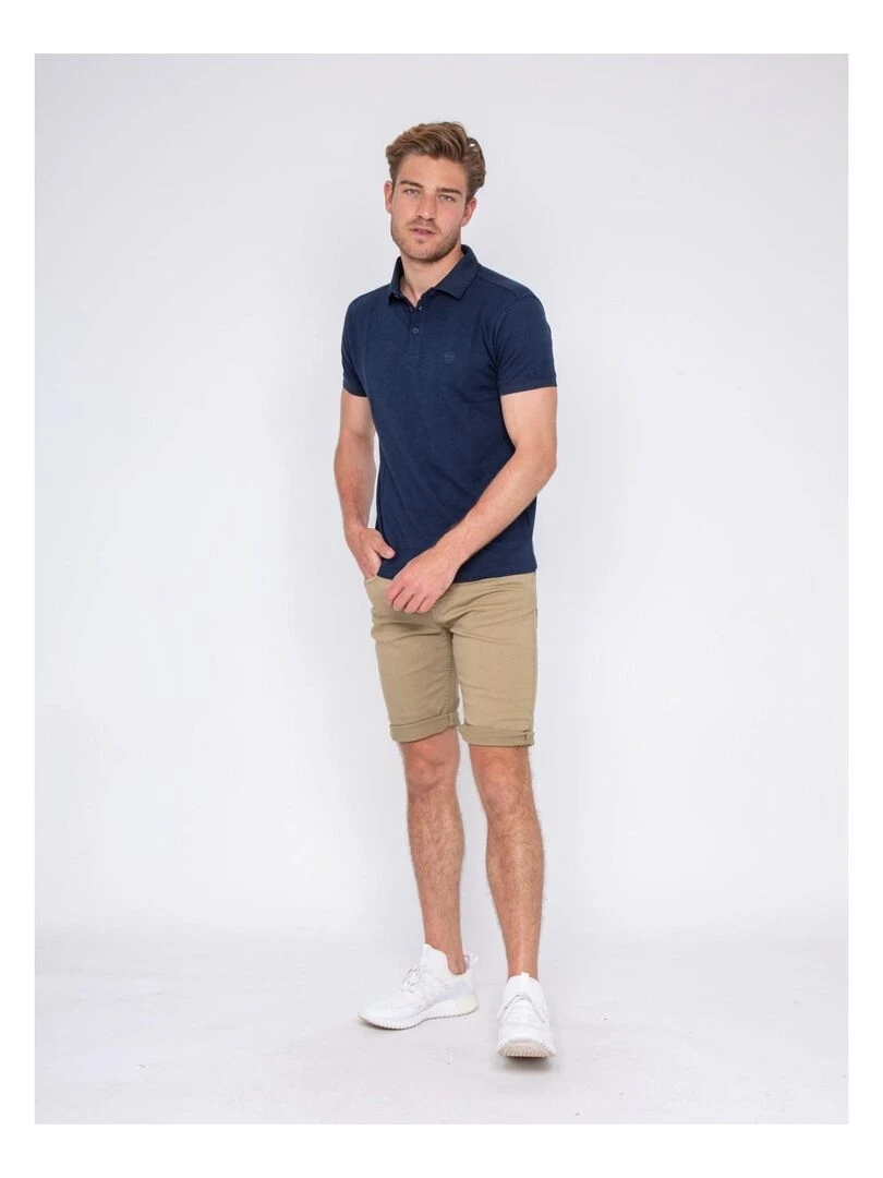 Polo pur coton PIBILOK   Bleu marine