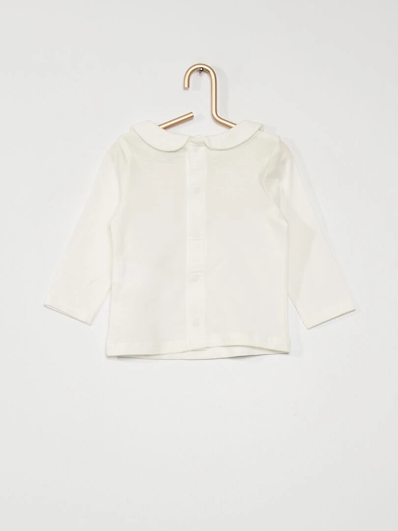 T shirt col claudine écru