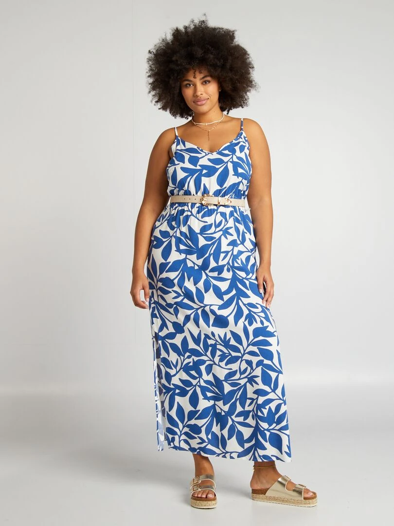 Robe longue à motif BLANC