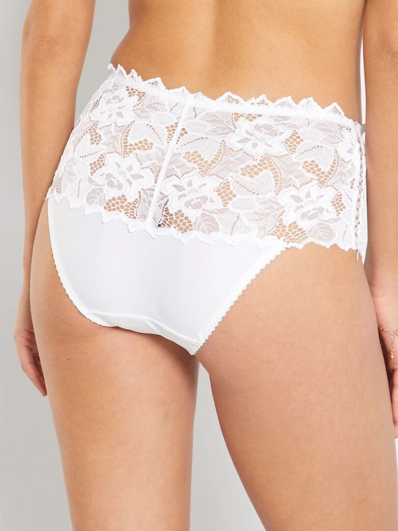 Shorty dentelle 'Sans Complexe' blanc