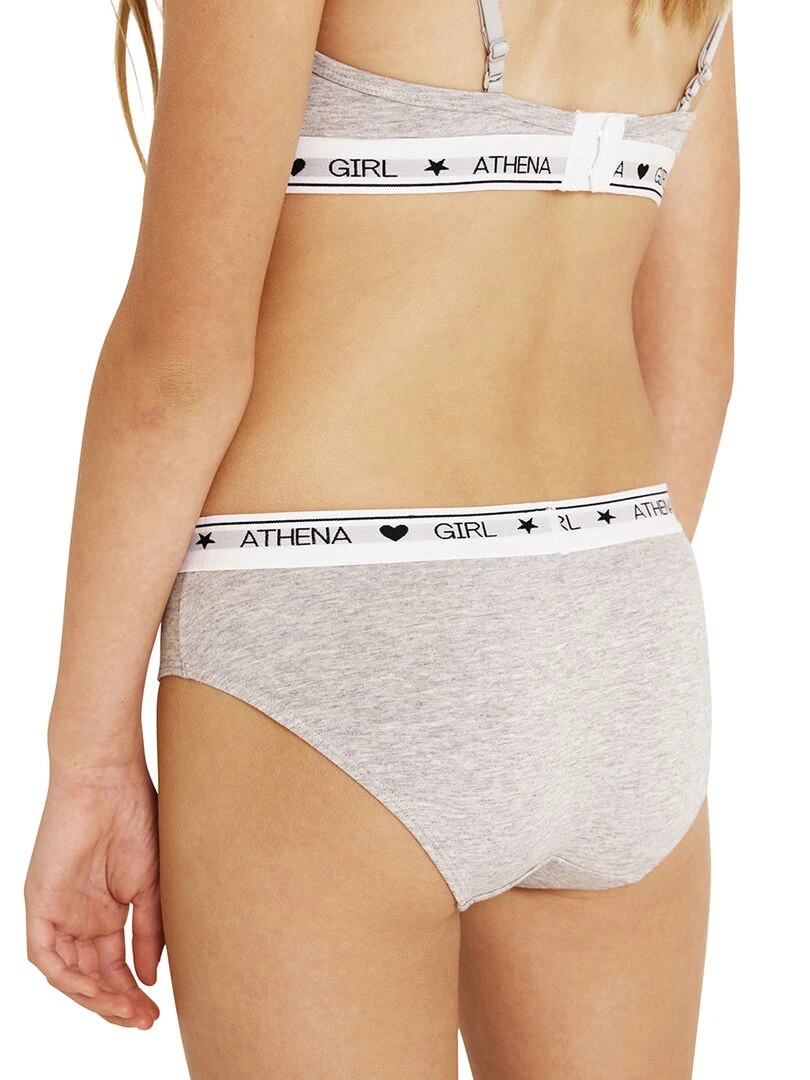 Lot de 2 slips fille Coton Utlra Doux Girl by   Blanc Gris
