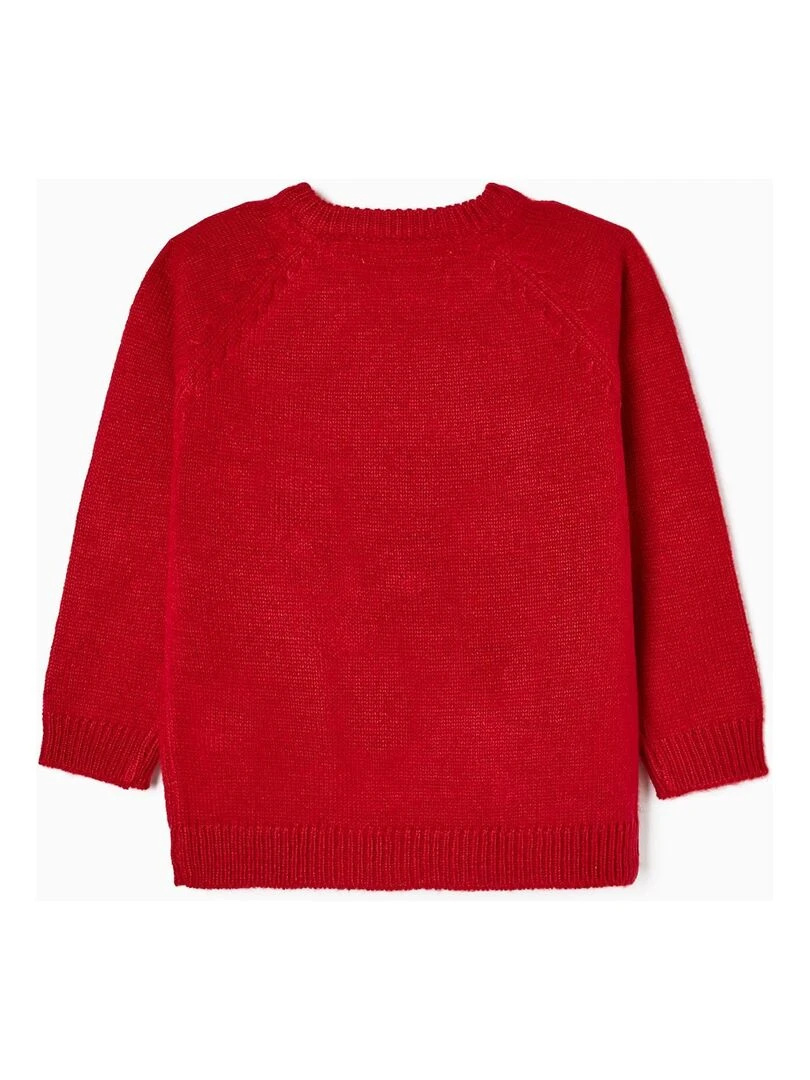 Pull Noël avec Pompon Bébé 'Renne'   NOËL   Rouge