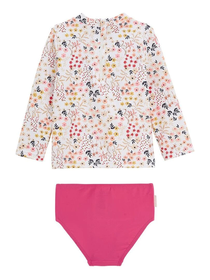 Maillot de bain enfant 2 pièces t shirt de protection UV & culotte Riviera Rose