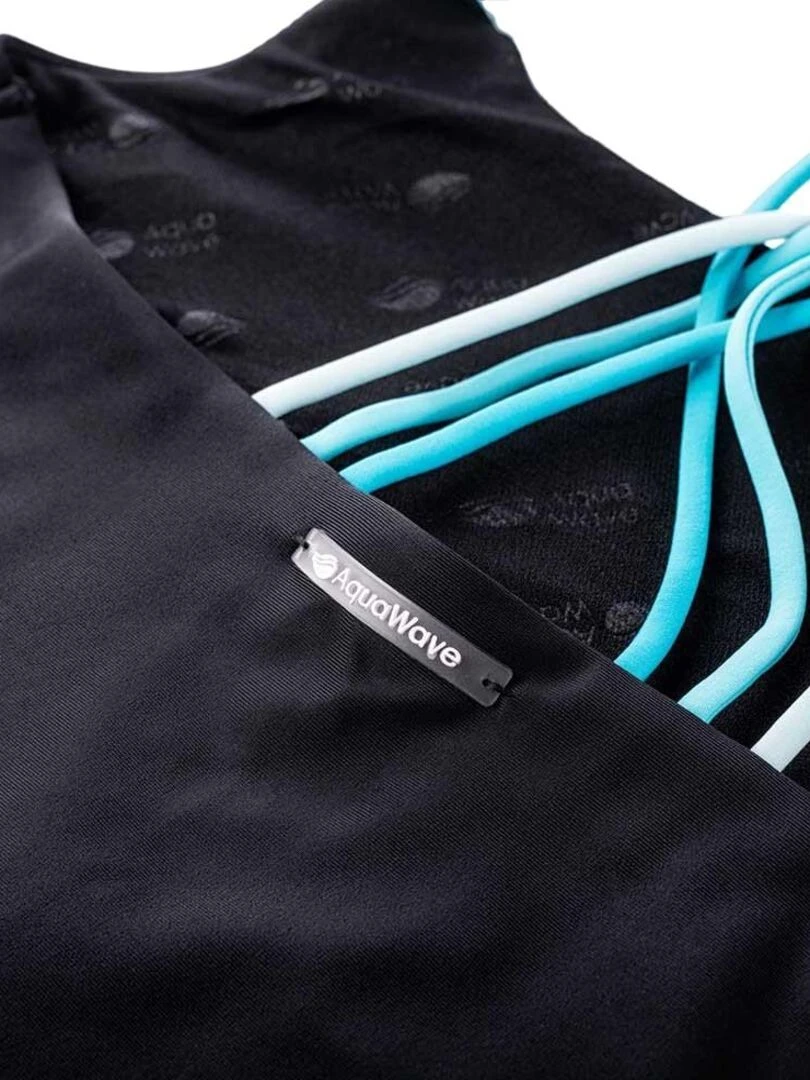 Aquawave Maillot de bain une pièce sans manches Harma pour filles   Noir Bleu