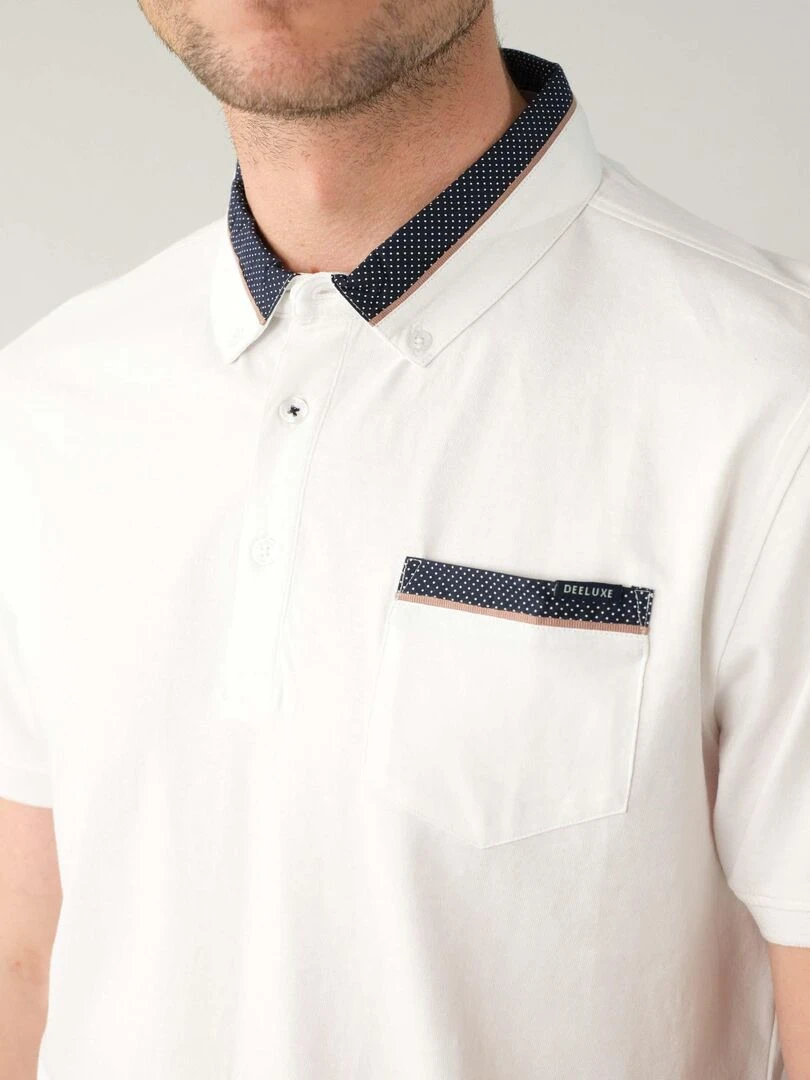 Polo uni pour homme 'Deeluxe'   Blanc
