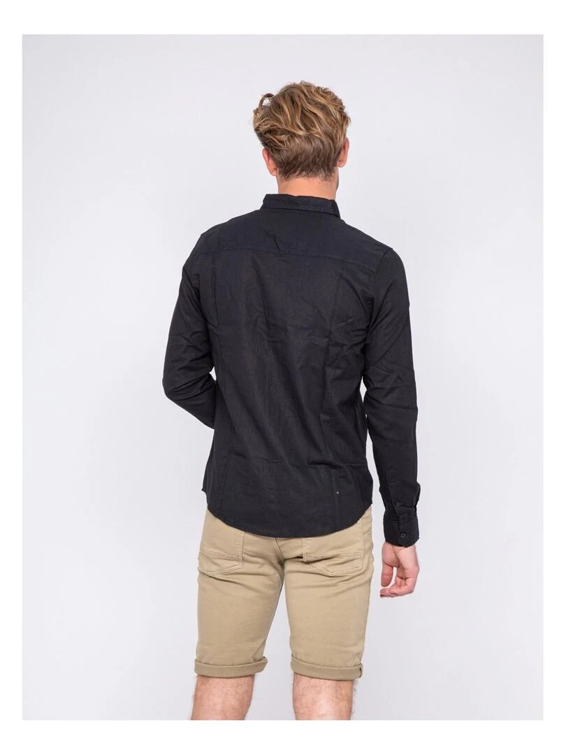 Chemise manches longues lin et coton DALICOT Noir
