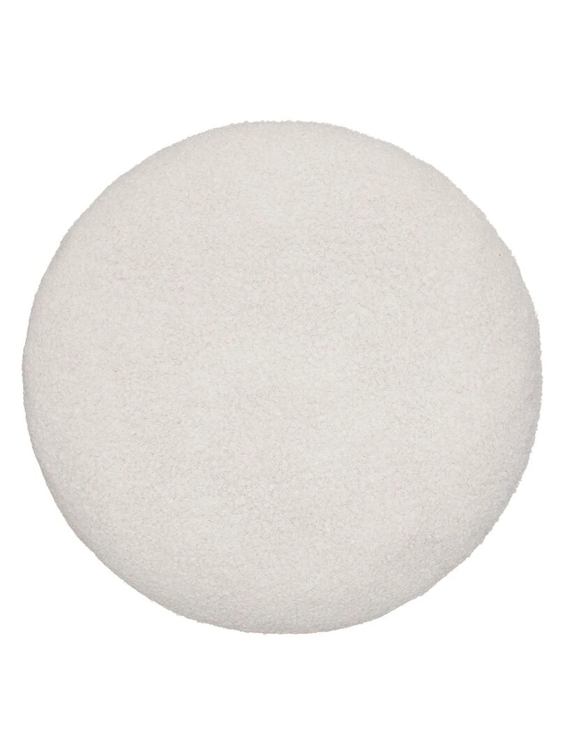Coussin uni en polaire et bouclette Beige coquille
