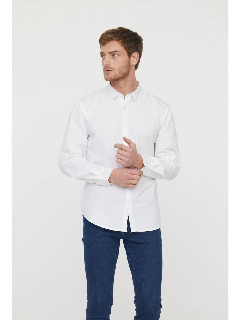 Lee Cooper Chemise manches longues coton regular DRIMO Blanc