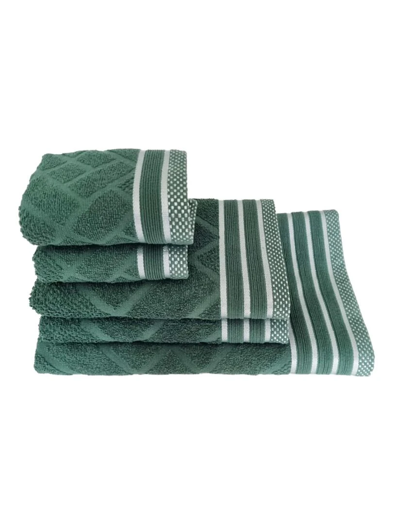 Serviette JACQUARD Vert Emeraude   Vert