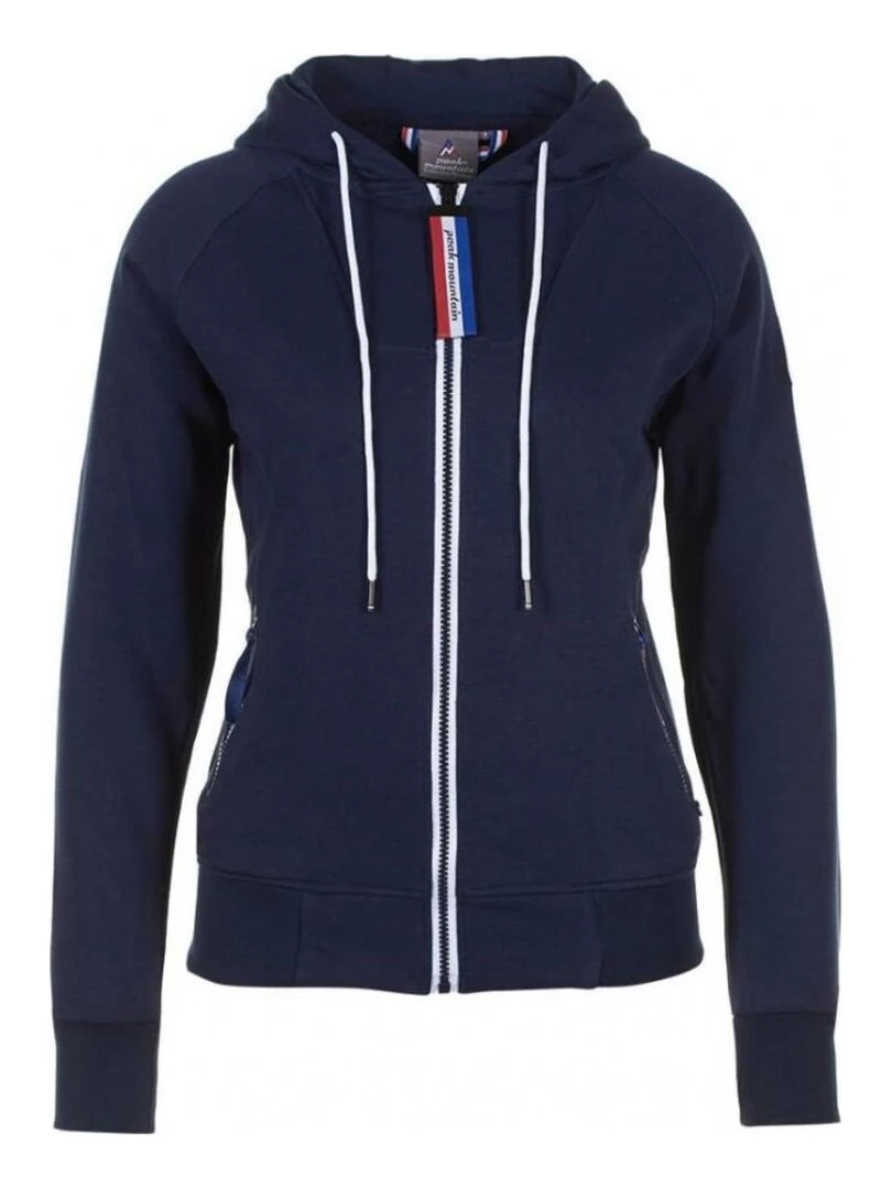Sweat zippé à capuche femme ANDORE Bleu marine
