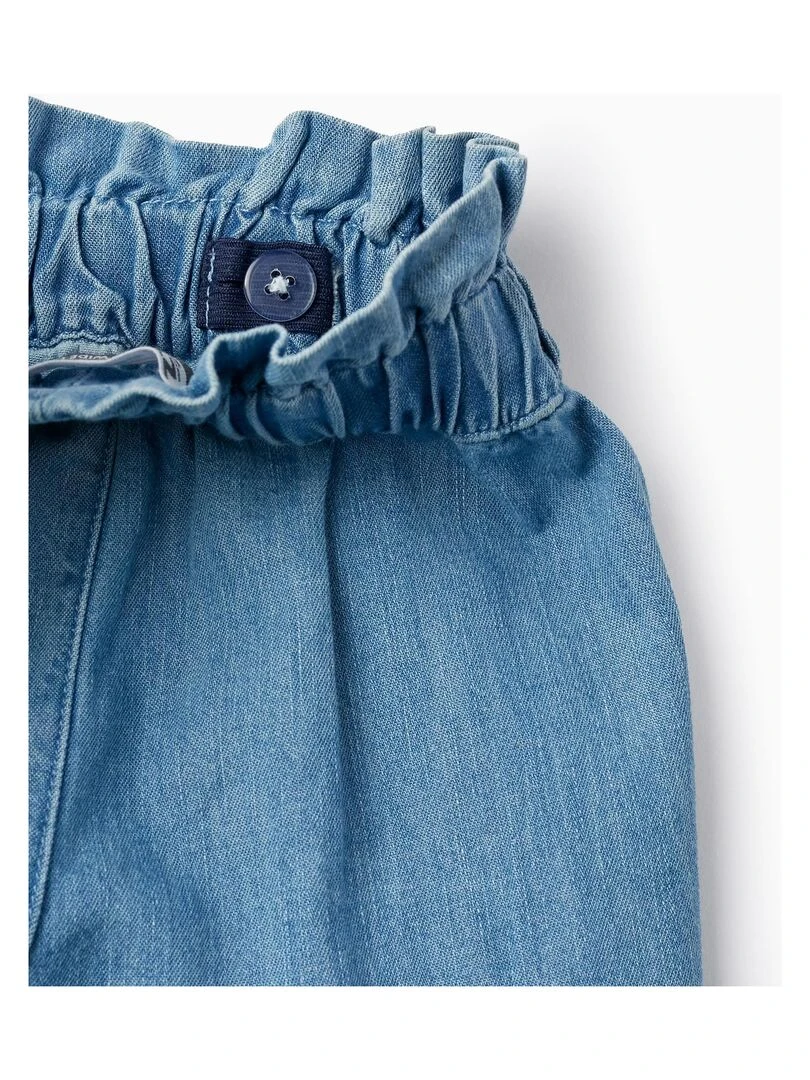 Jean Avec Perles Pour Fille 'Wide Leg'   Bleu