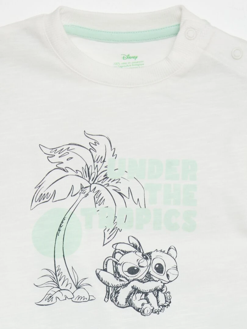 Ensemble t shirt + short 'Disney' 2 pièces Blanc/vert